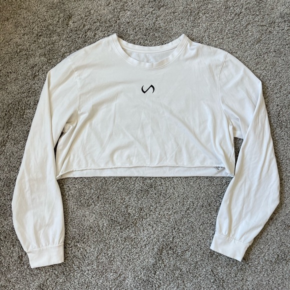 TLF Women’s M White Long Sleeve Workout Crop - Picture 1 of 6